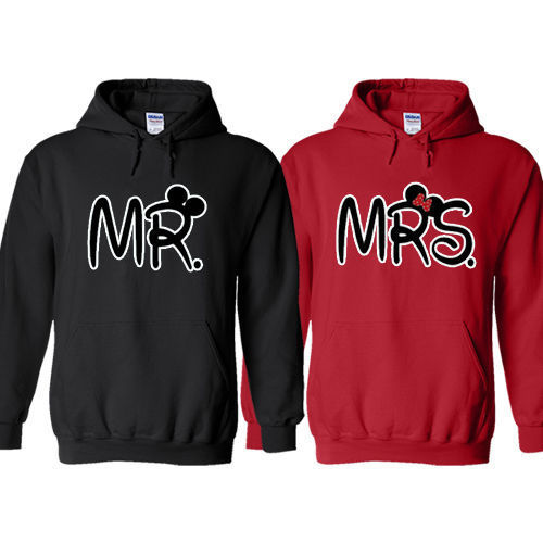 Couple matching Valentine's Day hoodies MR and MRS Husband Wife Sweatshirt