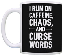 Load image into Gallery viewer, Funny Coffee Mugs Sarcasm Mug Caffeine Chaos Curse Words Coffee Mug Tea Cup