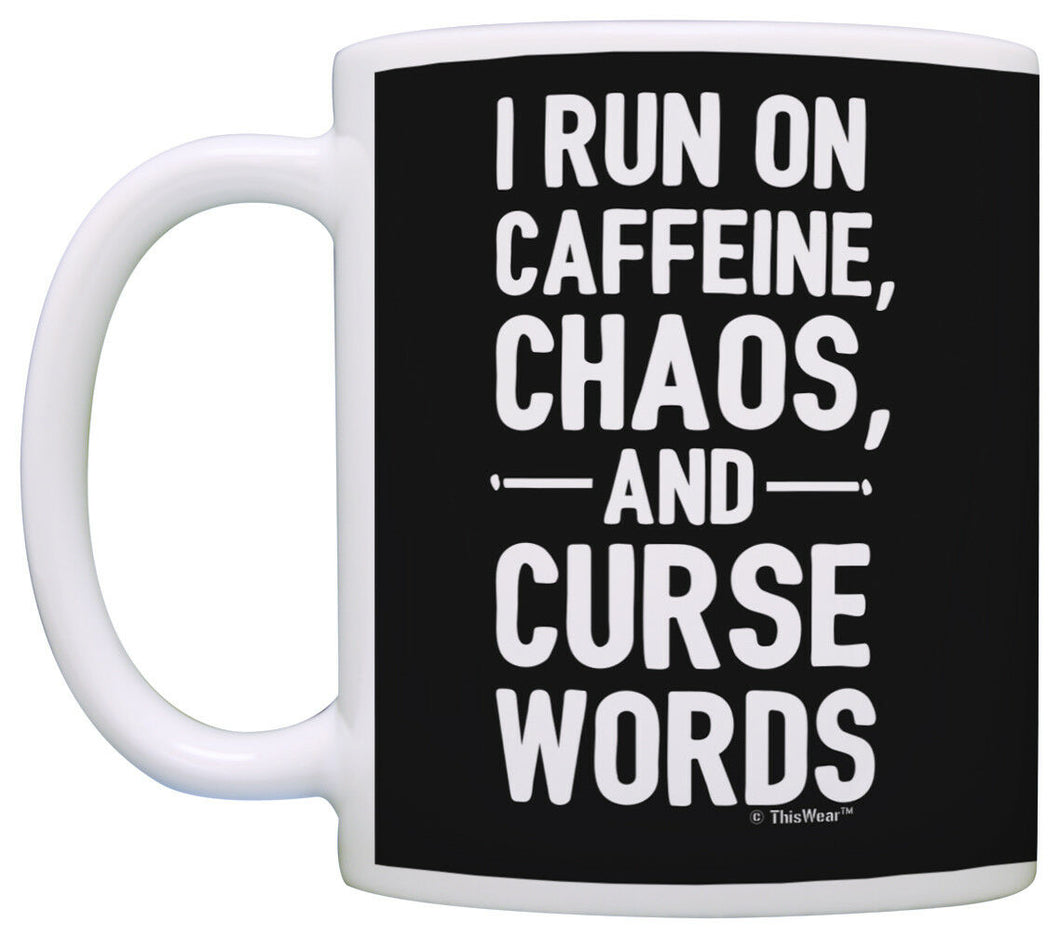 Funny Coffee Mugs Sarcasm Mug Caffeine Chaos Curse Words Coffee Mug Tea Cup