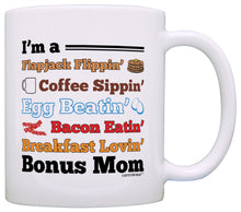 Load image into Gallery viewer, Mother&#39;s Day Gift I&#39;m a Breakfast Lovin&#39; Bonus Mom Bacon Poem Coffee Mug Tea Cup