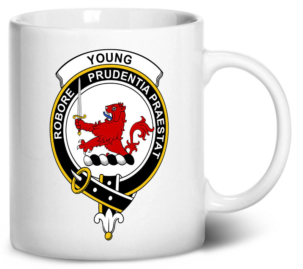 Tenacitee Scottish Clan Crest Badge Young Coffee Mug, 11oz, White