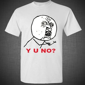 New Fashion Casual Summer Slim Troll face Meme Y U NO? Funny T shirt Tank T Top