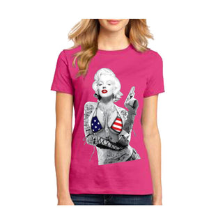 New Fashion womens T shirt Marilyn Monroe Bikini USA Casual T Tank top