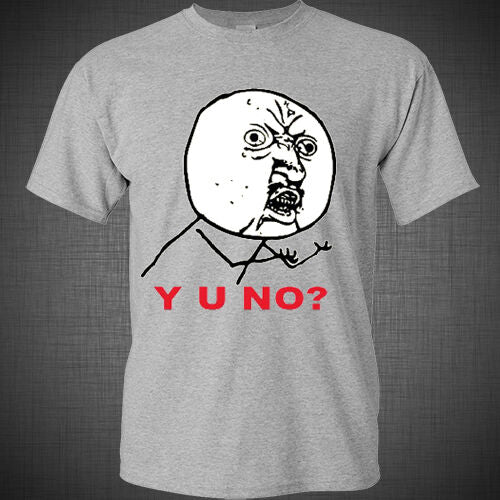 New Fashion Casual Summer Slim Troll face Meme Y U NO? Funny T shirt Tank T Top