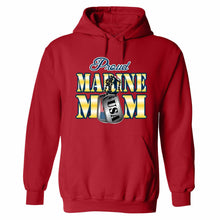 Load image into Gallery viewer, PROUD MARINE MOM US ARMY military navy cool present for mom HOODIE RED BLACK