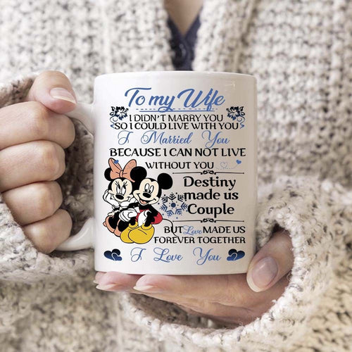 Mickey Mouse To My Wife I Married You Cup White Ceramic Coffee 11oz Mug Gift