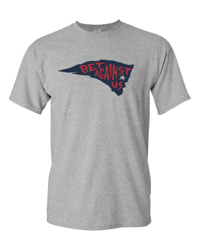 Bet Against Us Patriots Custom Men's T-Shirt Football Tee New - Sport Grey