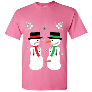 New Merry Christmas Snowman T-shirt Red Funny XMAS Gift Shirts Santa T shirt