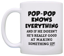 Load image into Gallery viewer, Funny Grandpa Gifts Pop-Pop Grandpa Knows Everything Pop-Pop Coffee Mug Tea Cup