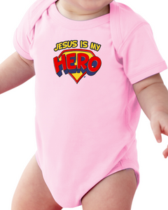 Infant Creeper Bodysuit One Piece T-shirt Jesus Is My Hero k-340