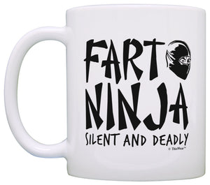 Dad Gifts from Daughter Fart Ninja Silent and Deadly Dad Coffee Mug Tea Cup