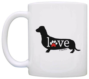 Dachshund Gift Love Dog Paw Prints Doxie Breed Weiner Dog Coffee Mug Tea Cup