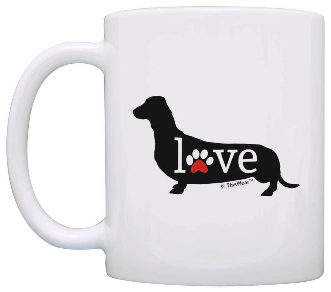 Dachshund Gift Love Dog Paw Prints Doxie Breed Weiner Dog Coffee Mug Tea Cup