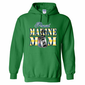 PROUD MARINE MOM US ARMY military navy cool present for mom HOODIE RED BLACK