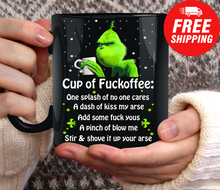 Load image into Gallery viewer, Cup of Fuckoffee Nice Hot Cup Of Coffee Grinch Mug 11oz Black