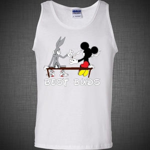 BEST BUDS Weed T-Shirt Tank Top Funny Bugs Bunny Mickey Mouse Blunt smoking