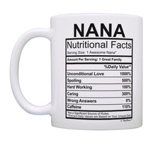 Load image into Gallery viewer, Nana Coffee Mug Nana Nutritional Facts Nana Birthday Gifts Coffee Mug Tea Cup