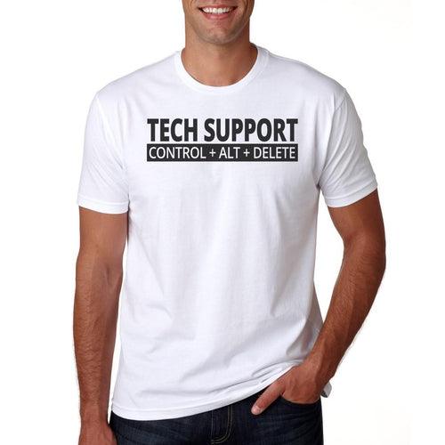 Tech Support Control Alt Delete - Men's Funny Novelty T-Shirt Gift - IT