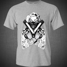 Load image into Gallery viewer, Marilyn Monroe Guns Bandana Hipster Bikers Tattoo Harley Davidson T shirt tank