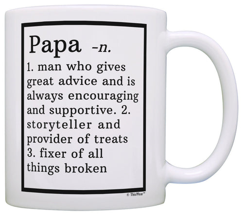 Funny Papa Gifts Papa Grandpa Definition Fathers Day Gifts Coffee Mug Tea Cup