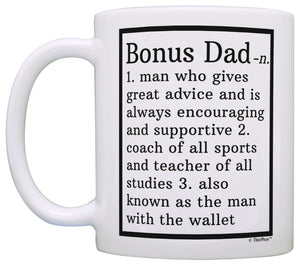 Fathers Day Gifts for Step Dad Bonus Dad Definition Perfect Coffee Mug Tea Cup