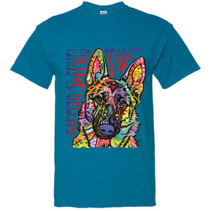 German Shepard T shirt Dog Love rainbow colors Tee S unisex cute funny top