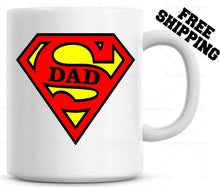 Load image into Gallery viewer, Super DAD Coffee Mug Cup Fathers Day Gift For Papa Christmas Gift