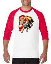 Load image into Gallery viewer, Raglan T-shirt 3/4 Sleeve Sports Lacrosse Graphic