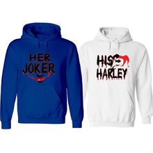 Load image into Gallery viewer, Halloween costume couple matching Her Joker His Harley Jacket Hoodie Sweatshirt