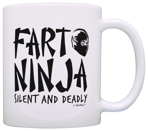 Dad Gifts from Daughter Fart Ninja Silent and Deadly Dad Coffee Mug Tea Cup