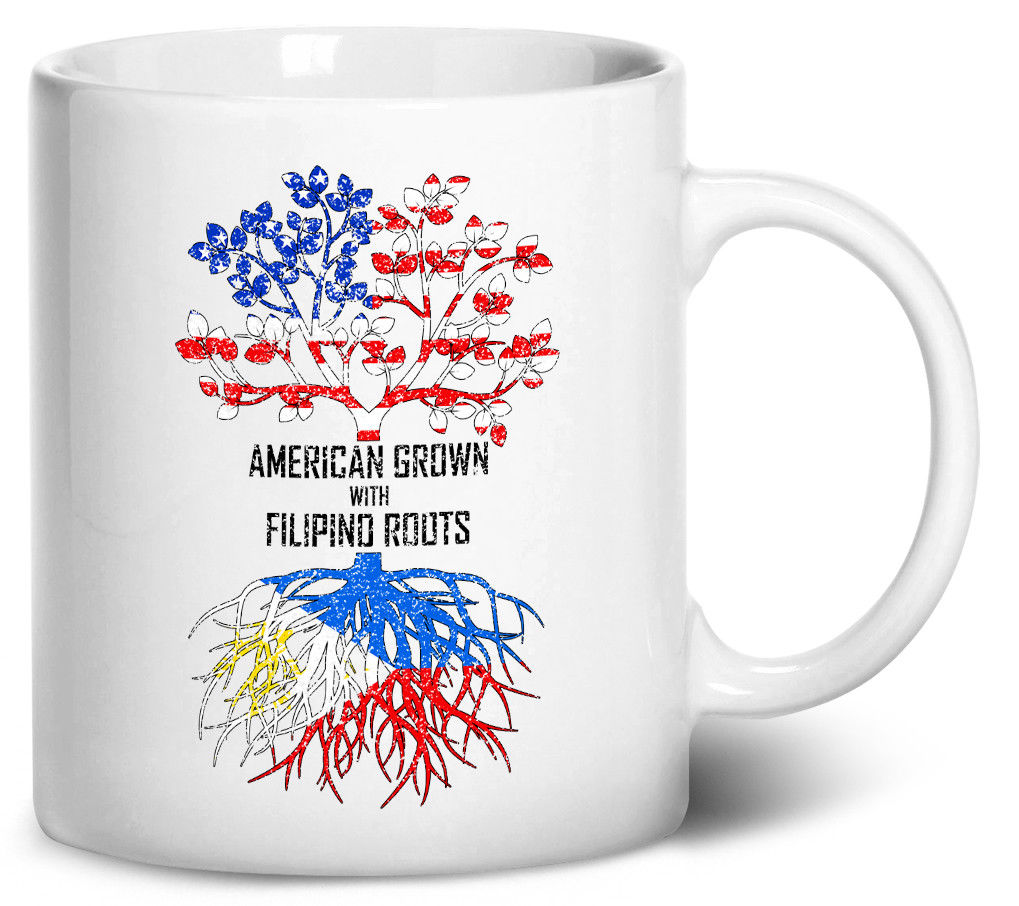 Tenacitee American Grown with Filipino Roots Coffee Mug, 11oz, White