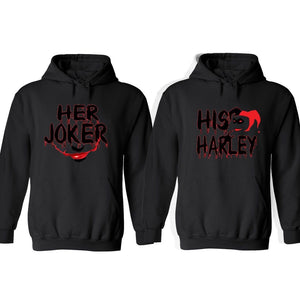 Halloween costume couple matching Her Joker His Harley Jacket Hoodie Sweatshirt