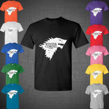 Load image into Gallery viewer, New season Games of Thrones Winter is coming Ned Stark White wolf T Shirt tee