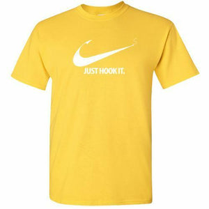 New JUST HOOK IT. Fishing T-SHIRT Fisherman Tee Fish FuNnY ~ Just Do It parody