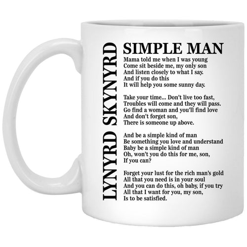 Lynyrd Skynyrd Simple Man Lyric Mug