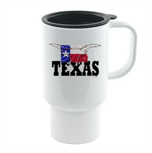 Load image into Gallery viewer, Coffee Cup Mug Travel 11 15 oz Texas State Flag Longhorn Cattle Texan Pride