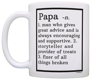 Funny Papa Gifts Papa Grandpa Definition Fathers Day Gifts Coffee Mug Tea Cup