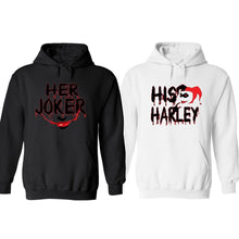 Load image into Gallery viewer, Halloween costume couple matching Her Joker His Harley Jacket Hoodie Sweatshirt