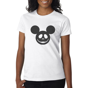 Mickey Mouse Skeleton Face T-Shirt - Mens/Womens - Halloween Tshirt - Costume