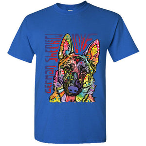 German Shepard T shirt Dog Love rainbow colors Tee S unisex cute funny top