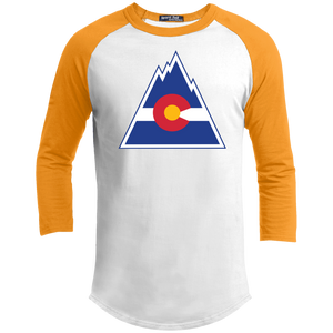 Colorado, Denver, Rockies, Hockey, Defunct, Retro, Jersey, Logo, 3/4 Sleeve T-Sh