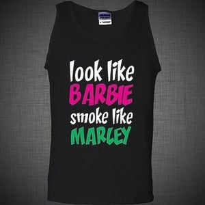 Look like Barbie Smoke like Marley reggae music weed marijuana bob t shirt tank