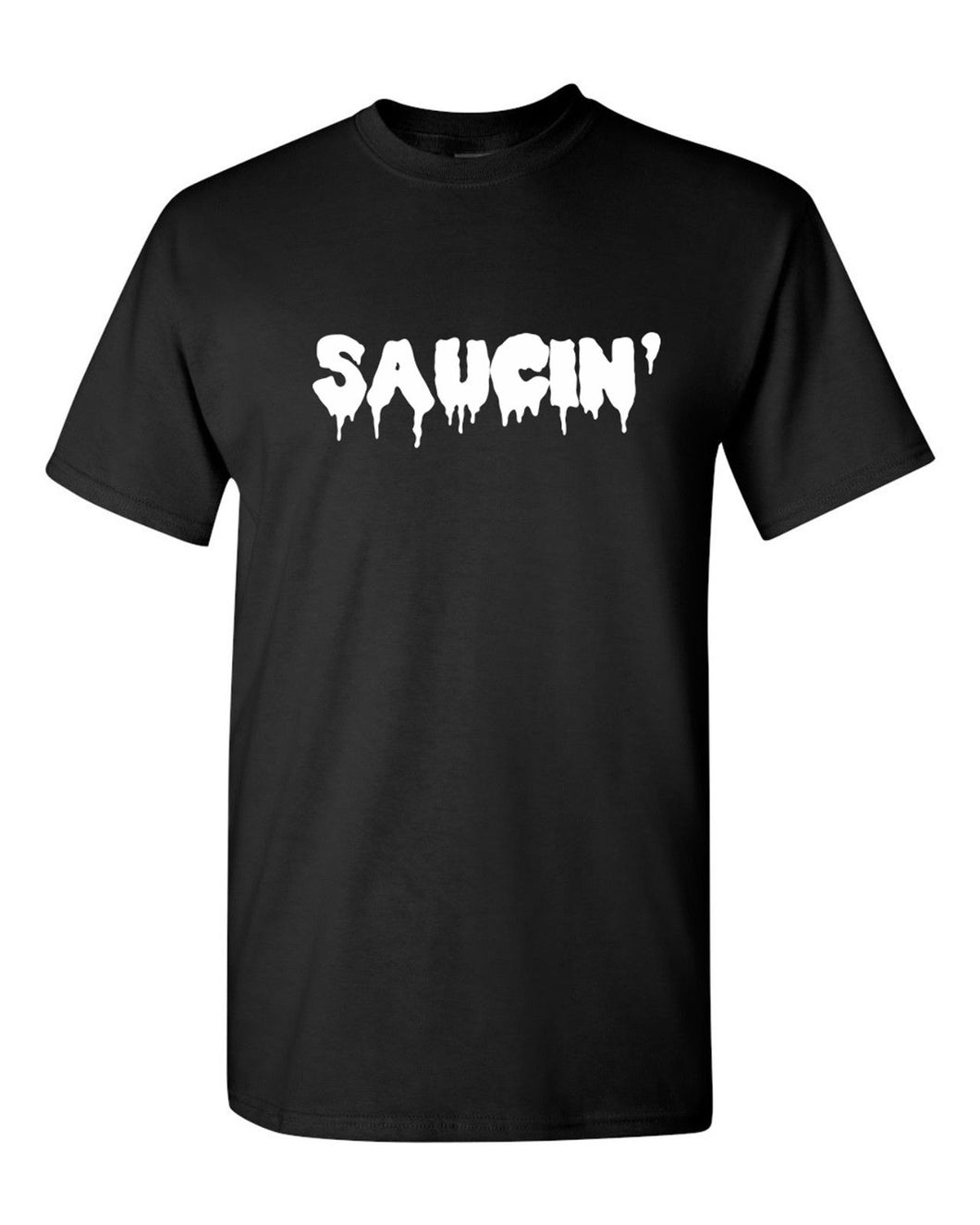 SAUCIN' WHITE IVERSON T-SHIRT TEE POST MALONE HIP HOP NEW - BLACK