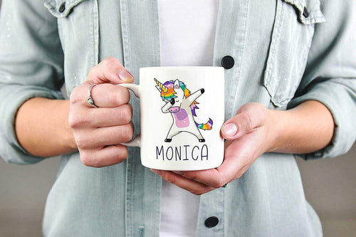 Dabbing Unicorn PRIDE Personalized Coffee Mugs with Name - Funny Mug - Best gift
