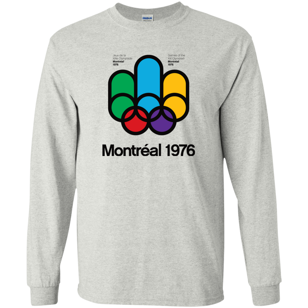 Montreal, 1976, Retro, Quebec, Canada - G240 Gildan Long Sleeve T-Shirt