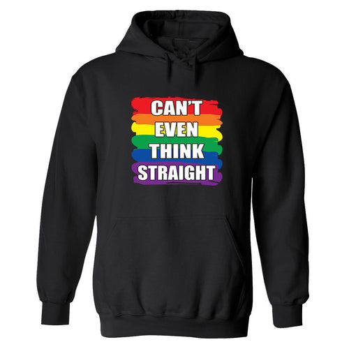 Gay Pride Hoodie Sweatshirt Rainbow Can't even Think Straight Lgbt lesbian men