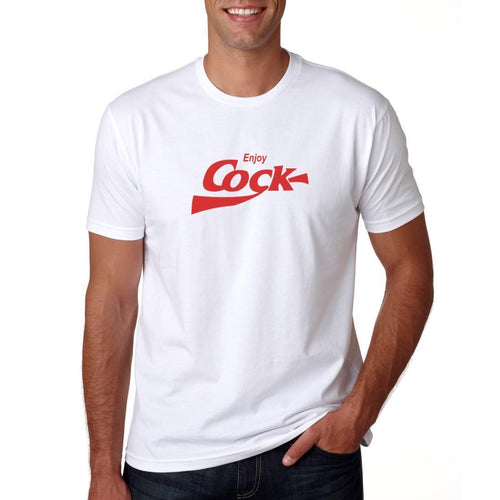 LGBT Enjoy Cock - Men's Funny Novelty T-Shirt Gift - Coke Coca Cola Pride Drink