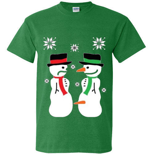 New Merry Christmas Snowman T-shirt Red Funny XMAS Gift Shirts Santa T shirt