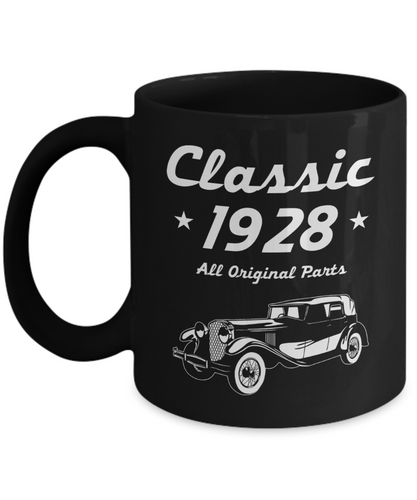 Classic 1928 All Original Parts Mugs - Unique Coffee Mug (Black) - Coffee Mug