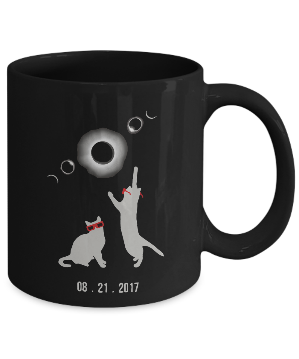 Cat Total Solar Eclipse Funny Mug - 11oz Coffee Mug